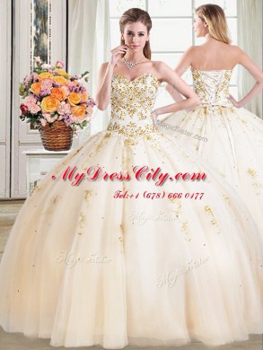 Simple Sleeveless Beading Lace Up Sweet 16 Dresses