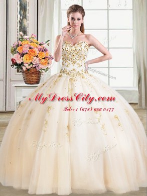 Simple Sleeveless Beading Lace Up Sweet 16 Dresses