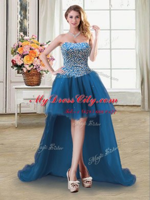 Fitting Four Piece Teal Sleeveless Floor Length Beading Lace Up Sweet 16 Dresses