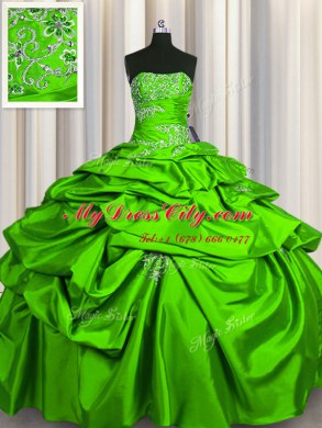 Wonderful Quinceanera Dresses Military Ball and Sweet 16 and Quinceanera and For with Beading and Pick Ups Strapless Sleeveless Lace Up