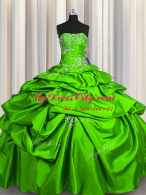 Wonderful Quinceanera Dresses Military Ball and Sweet 16 and Quinceanera and For with Beading and Pick Ups Strapless Sleeveless Lace Up