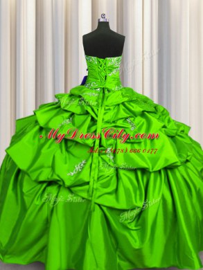 Wonderful Quinceanera Dresses Military Ball and Sweet 16 and Quinceanera and For with Beading and Pick Ups Strapless Sleeveless Lace Up