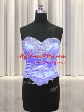 Three Piece Multi-color Organza Lace Up Sweetheart Sleeveless Floor Length 15th Birthday Dress Beading and Appliques and Ruffles