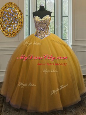 Sweetheart Sleeveless Tulle 15 Quinceanera Dress Beading Lace Up