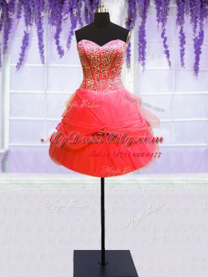 Free and Easy Three Piece Sweetheart Sleeveless Tulle Sweet 16 Quinceanera Dress Beading and Bowknot Lace Up