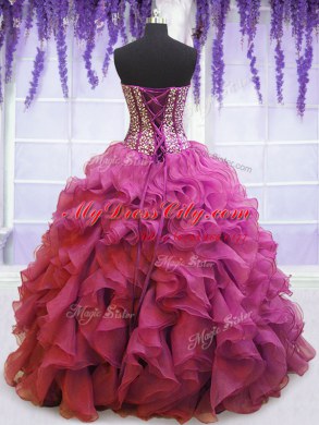 Eye-catching Floor Length Lilac Ball Gown Prom Dress Sweetheart Sleeveless Lace Up