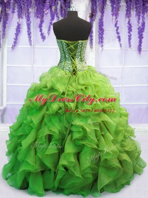Sophisticated Floor Length Quinceanera Gown Sweetheart Sleeveless Lace Up