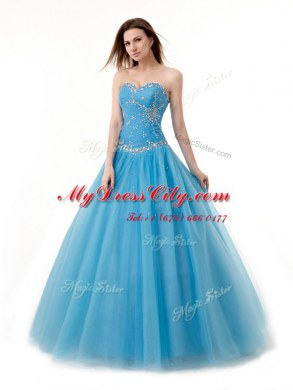 Sweetheart Sleeveless Tulle 15th Birthday Dress Beading and Ruching Lace Up