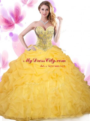 Tulle Sleeveless Floor Length Sweet 16 Quinceanera Dress and Beading and Ruffled Layers