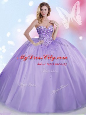 Sleeveless Lace Up Floor Length Beading Sweet 16 Quinceanera Dress