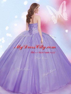 Sleeveless Lace Up Floor Length Beading Sweet 16 Quinceanera Dress