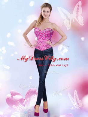 Decent Four Piece Multi-color Lace Up Quinceanera Gowns Beading and Ruffles Sleeveless Floor Length