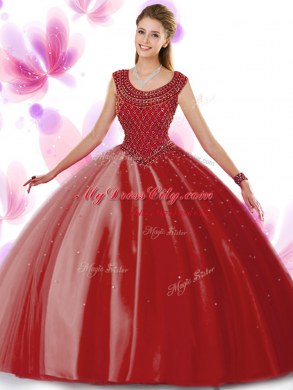 Excellent Scoop Navy Blue Sleeveless Floor Length Beading Zipper Sweet 16 Dress