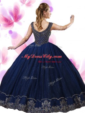 Wine Red Tulle Zipper Scoop Sleeveless Floor Length Quinceanera Dresses Beading and Appliques