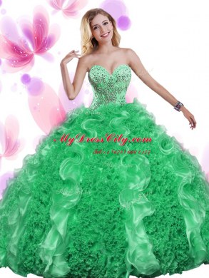 Floor Length Teal Sweet 16 Dresses Sweetheart Sleeveless Lace Up
