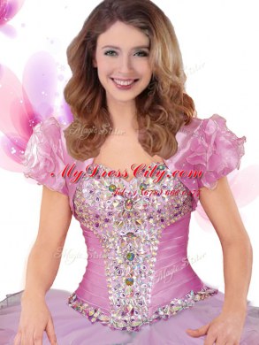 Beauteous Floor Length Multi-color Sweet 16 Quinceanera Dress Tulle Sleeveless Beading and Ruffles