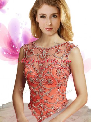 New Arrival Scoop Multi-color Sleeveless Tulle Zipper 15th Birthday Dress for Military Ball and Sweet 16 and Quinceanera