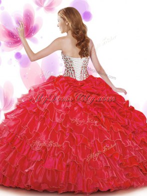 Best Selling Pick Ups Ruffled Sweetheart Sleeveless Lace Up Quinceanera Gowns Turquoise Organza and Taffeta