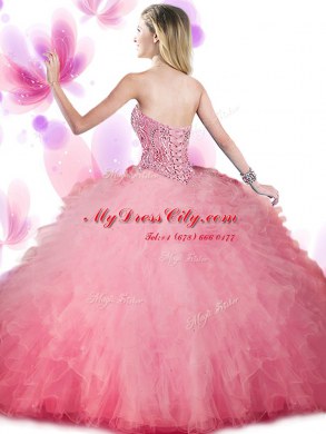 Apple Green Sweetheart Neckline Beading and Ruffles and Pick Ups Sweet 16 Quinceanera Dress Sleeveless Lace Up