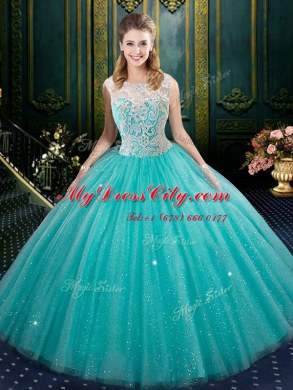Dynamic Sleeveless Zipper Floor Length Lace 15th Birthday Dress