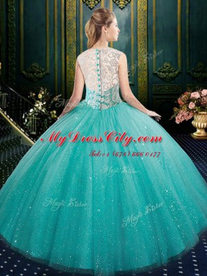 Dynamic Sleeveless Zipper Floor Length Lace 15th Birthday Dress