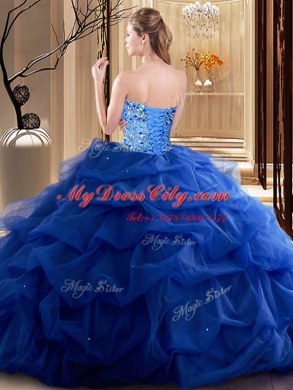 Sweetheart Sleeveless Lace Up Sweet 16 Dresses Fuchsia Tulle