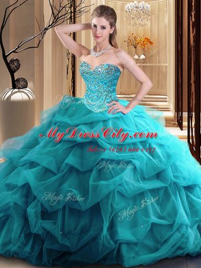 Sleeveless Beading and Ruffles Zipper Quinceanera Dress