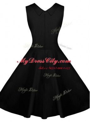 Fashion Satin Sleeveless Knee Length Prom Gown and Ruching