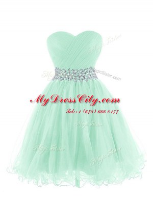 Apple Green Sleeveless Belt Mini Length Prom Party Dress