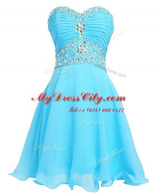 Sleeveless Beading and Belt Lace Up Prom Party Dress