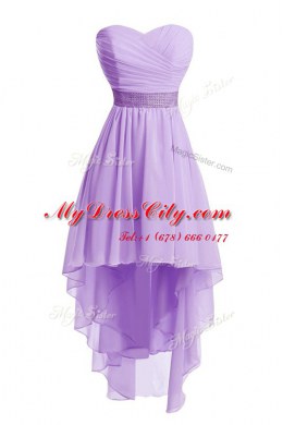 Lavender Sweetheart Lace Up Belt Homecoming Dress Sleeveless