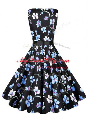Popular Scoop Sleeveless Zipper Knee Length Sashes ribbons and Pattern
