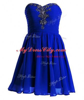 Fine Sleeveless Lace Up Mini Length Beading Prom Party Dress