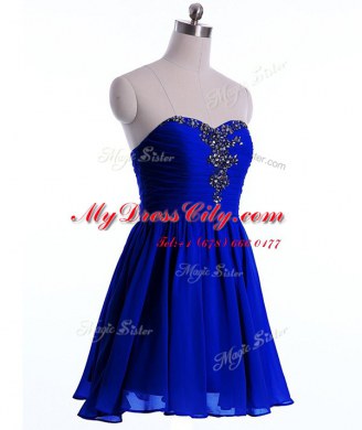 Fine Sleeveless Lace Up Mini Length Beading Prom Party Dress