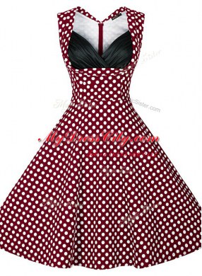 Pattern Homecoming Dress Multi-color Backless Sleeveless Knee Length