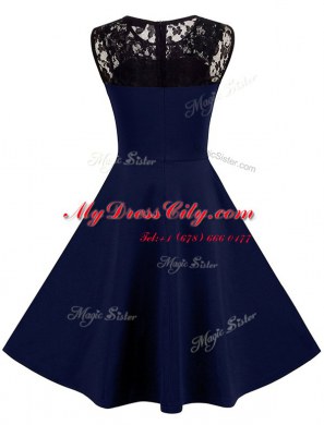 Scoop Sleeveless Zipper Knee Length Lace Prom Dresses