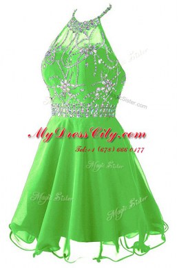 Glorious Scoop Mini Length Empire Sleeveless Dress for Prom Zipper