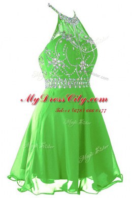Glorious Scoop Mini Length Empire Sleeveless Dress for Prom Zipper