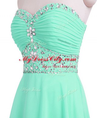 Sleeveless Beading and Belt Lace Up Prom Evening Gown