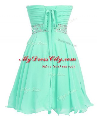 Sleeveless Beading and Belt Lace Up Prom Evening Gown