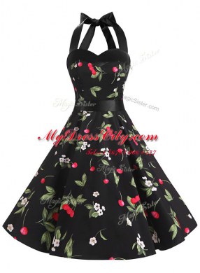 Halter Top Knee Length A-line Sleeveless Multi-color Prom Dress Zipper
