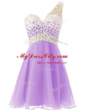 One Shoulder Sleeveless Beading Criss Cross Prom Evening Gown