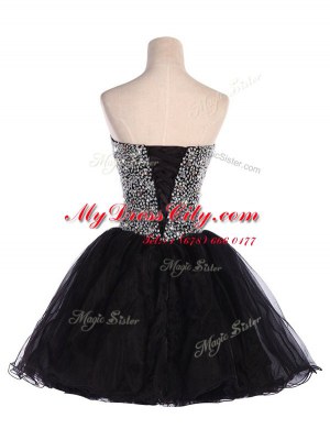 Sweetheart Sleeveless Organza Beading Lace Up