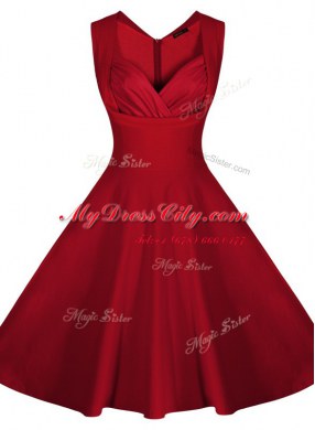 Sleeveless Zipper Knee Length Ruching