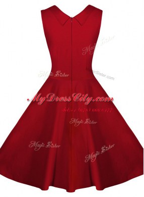 Sleeveless Zipper Knee Length Ruching