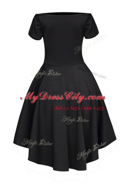 Great Short Sleeves Ruching Side Zipper Homecoming Dress