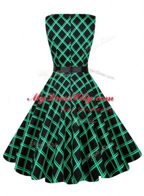 Scoop Green Sleeveless Chiffon Zipper for Prom and Party