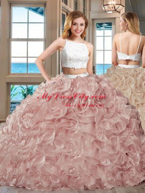 Straps Champagne Sleeveless Tulle Backless Ball Gown Prom Dress for Military Ball and Sweet 16 and Quinceanera