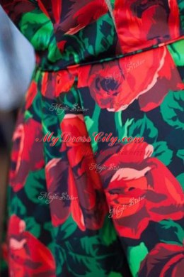 Beautiful Multi-color A-line Pattern Prom Gown Zipper Satin Sleeveless Mini Length