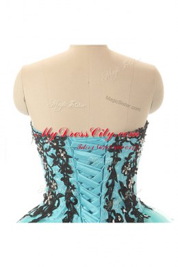 Beauteous Sleeveless Lace Up Floor Length Appliques Homecoming Dress